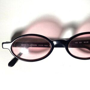 Giorgio Armani Black Vintage Pre-Loved Oval Glasses 47 20 140 Frames Only